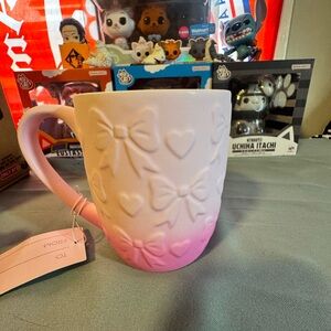 Pastel Pink Ombre Bow Coquette Soft Touch Mug from Petal & Pearl - BNWT